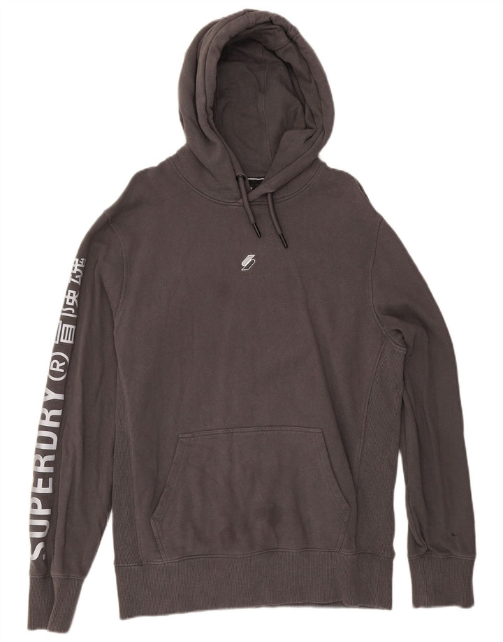 Superdry Mens Graphic Hoodie Jumper Large Grey Cotton