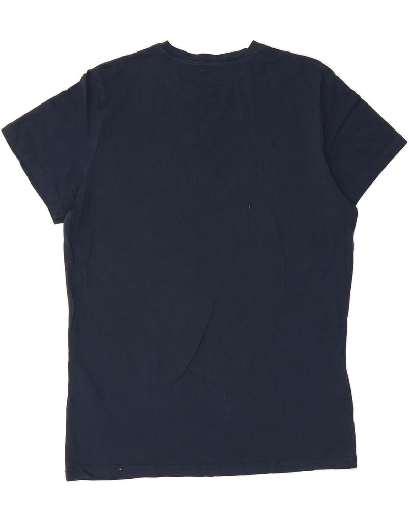 JACK & JONES Mens Graphic T-Shirt Top Large Navy Blue Cotton Vintage Jack & Jones and Second-Hand Jack & Jones from Messina Hembry 