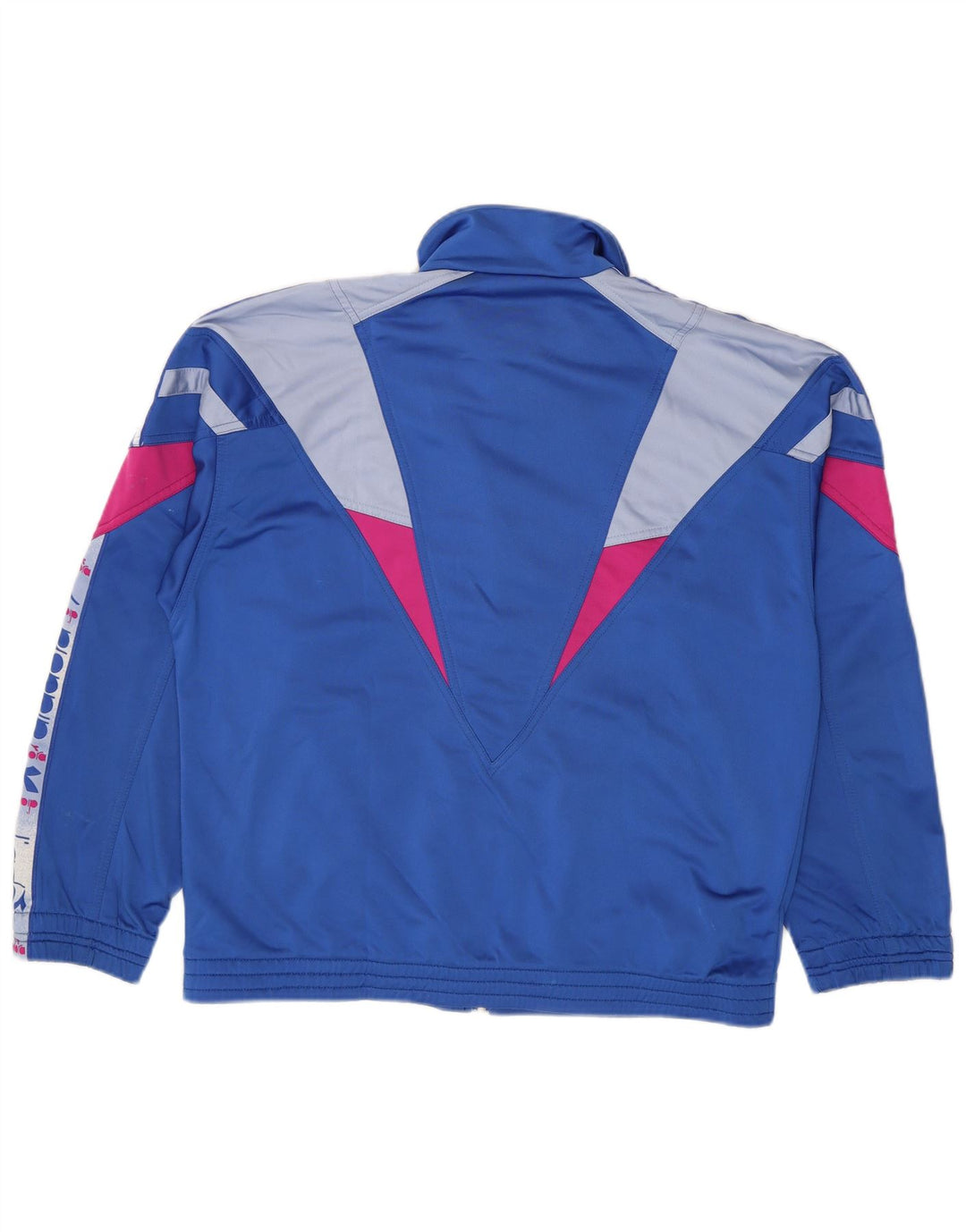 Diadora Mens Graphic Tracksuit Top Jacket UK 40 Medium Blue Colourblock