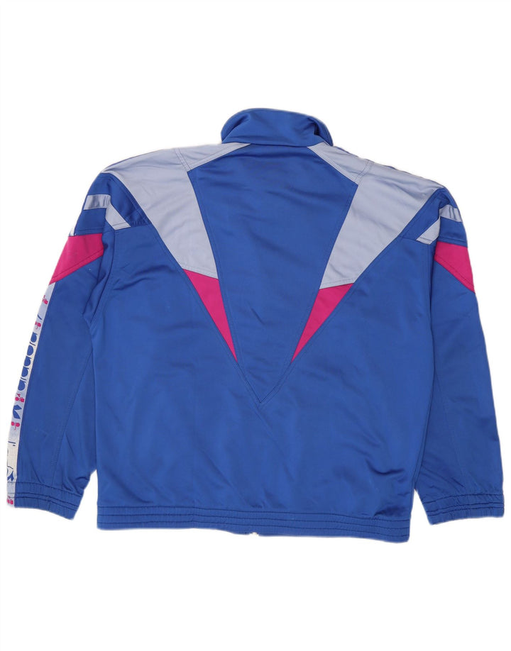 Diadora Mens Graphic Tracksuit Top Jacket UK 40 Medium Blue Colourblock