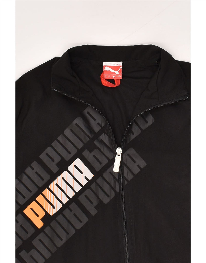 PUMA Boys Graphic Tracksuit Top Jacket 13-14 Years XL Black | Vintage Puma | Thrift | Second-Hand Puma | Used Clothing | Messina Hembry 