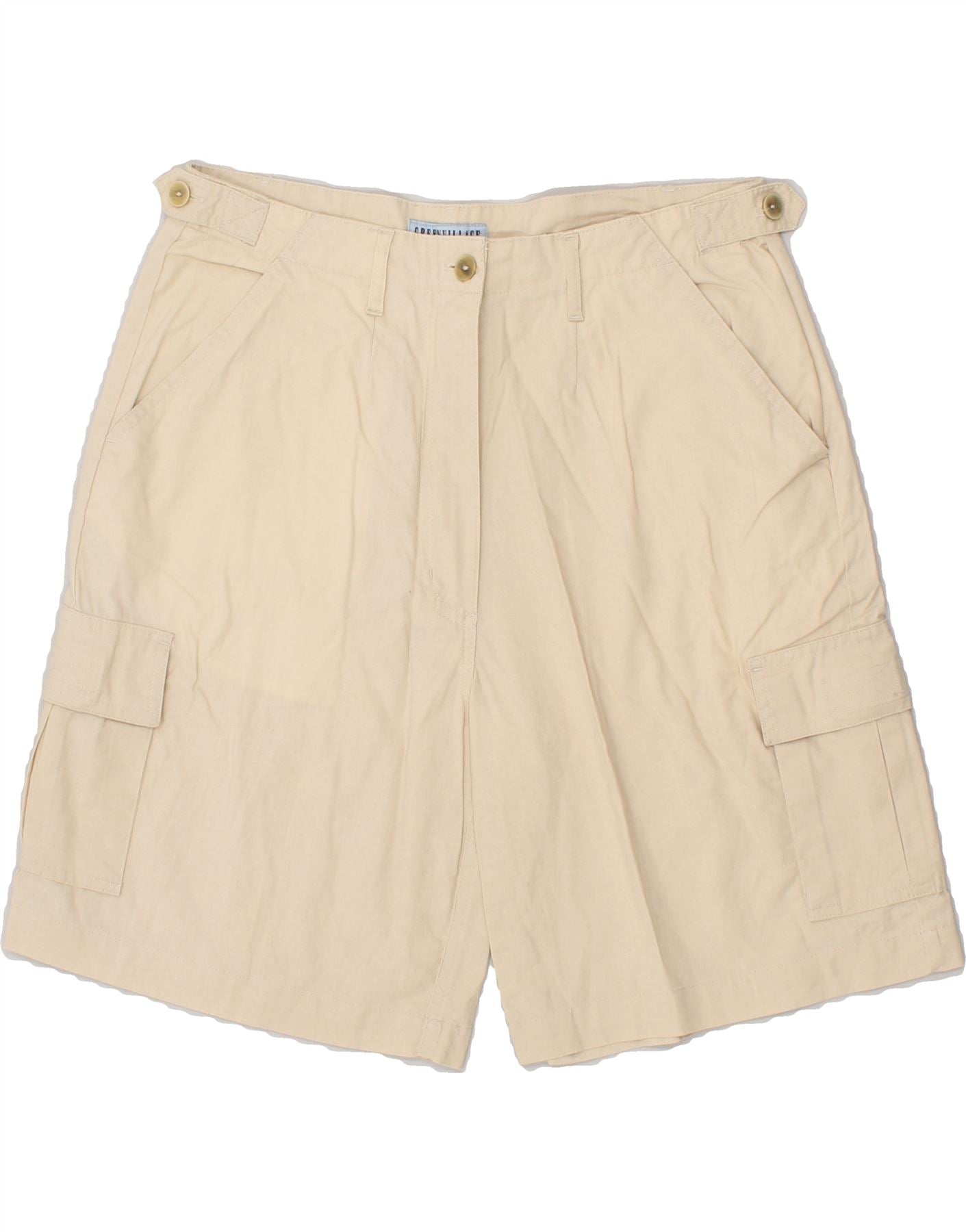VINTAGE Womens Cargo Shorts EU 38 Medium W30 Beige Cotton