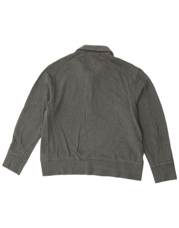 Cos Mens Relaxed Zip Neck Sweatshirt Jumper Medium Green Cotton