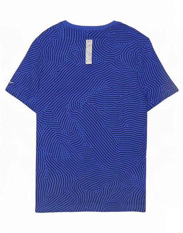 Nike Mens Standard Fit T-Shirt Top Medium Blue Geometric Cotton