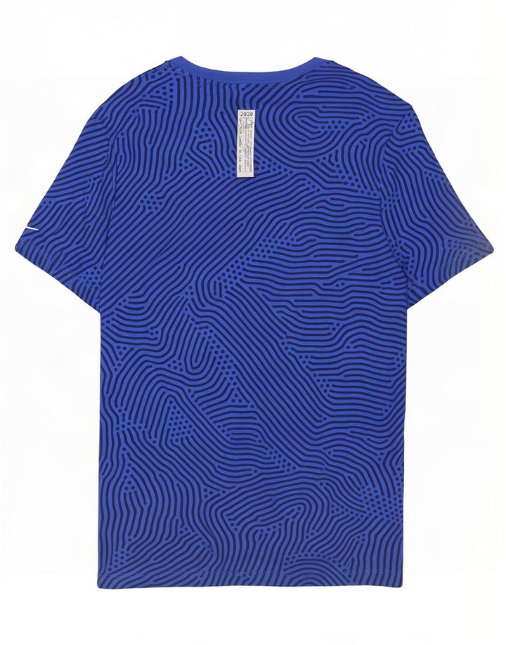 Nike Mens Standard Fit T-Shirt Top Medium Blue Geometric Cotton