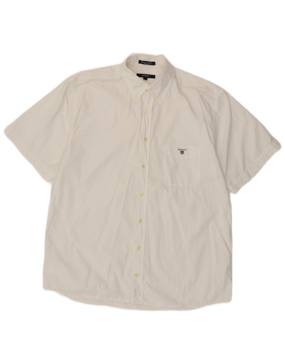 Gant Mens Regular Fit Short Sleeve Shirt Large White Cotton