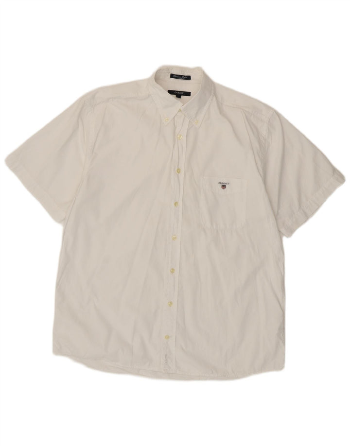 Gant Mens Regular Fit Short Sleeve Shirt Large White Cotton