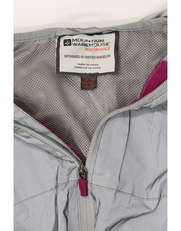 Mountain Warehouse Womens Hooded Rain Jacket UK 12 Medium Grey Polyester