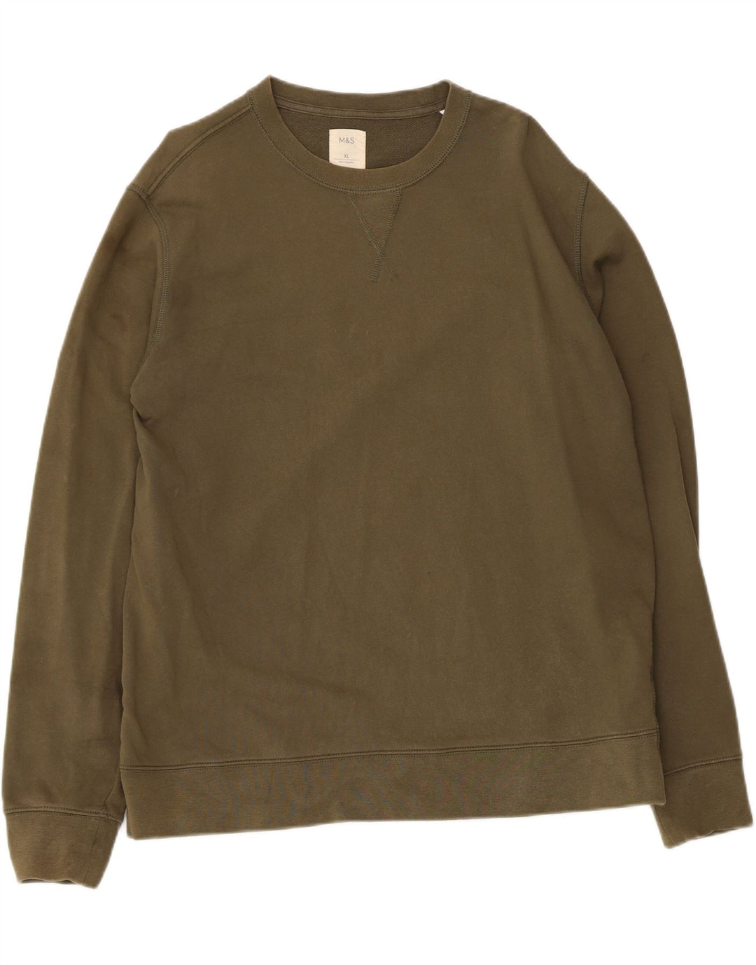 MARKS & SPENCER Mens Sweatshirt Jumper XL Khaki Cotton