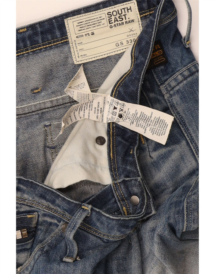 G-Star Mens Distressed Slim Jeans W29 L32 Blue Cotton