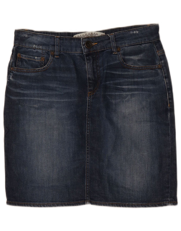 Zara Womens Denim Skirt EU 38 Small W28  Navy Blue Cotton