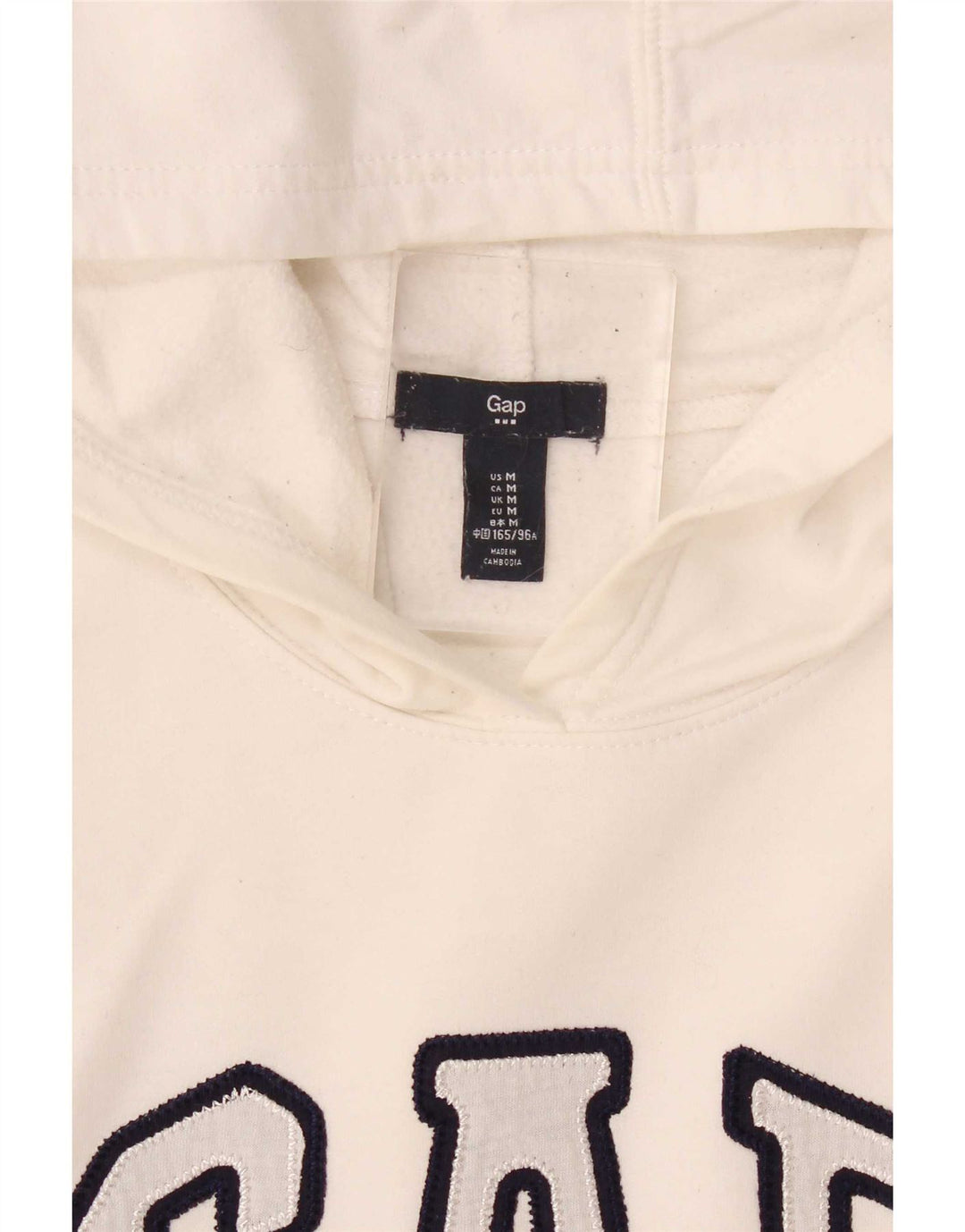 Gap Womens Graphic Hoodie Jumper UK 14 Medium White