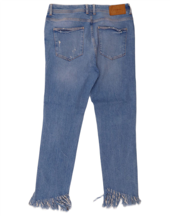 ZARA Womens Distressed Slim Jeans EU 40 Medium W34 L27 Blue