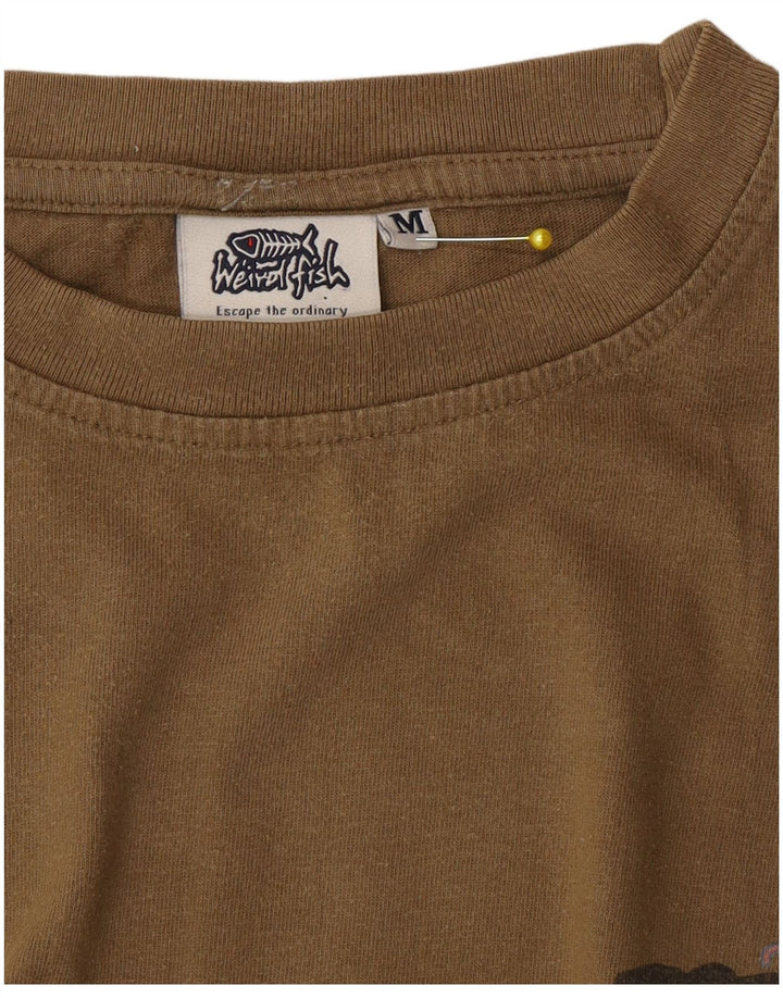 Weird Fish Mens Graphic T-Shirt Top Medium Khaki