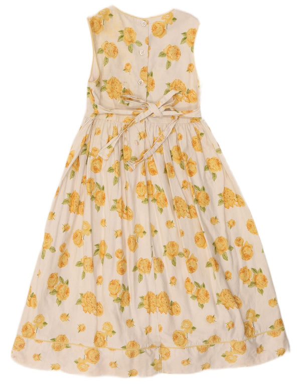 LAURA ASHLEY Girls Sleeveless A-Line Dress 8-9 Years White Floral Cotton
