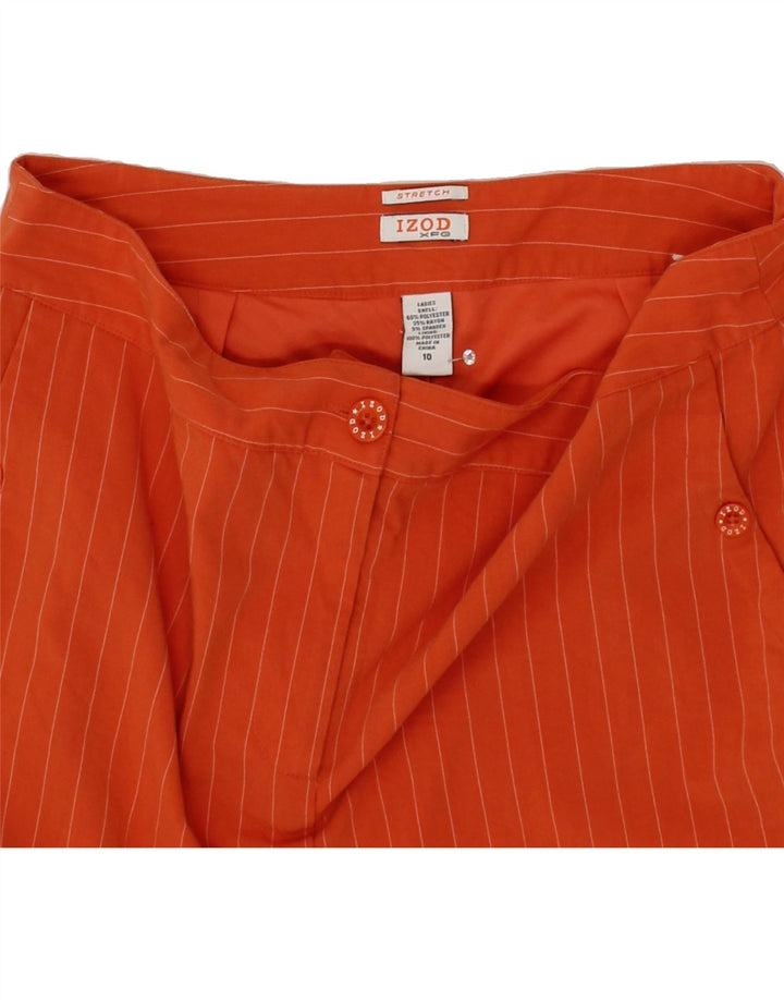 IZOD Womens Skort UK 10 Small W27 Orange Pinstripe Polyester Vintage Izod and Second-Hand Izod from Messina Hembry 