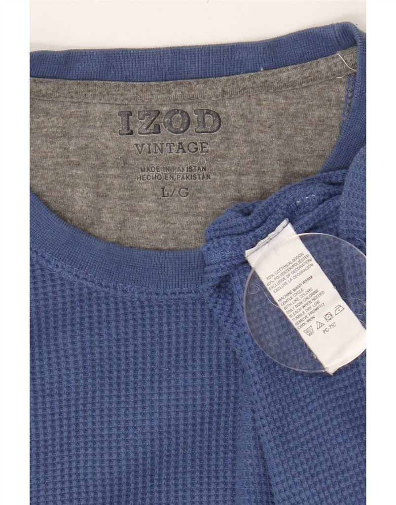 IZOD Mens Top Long Sleeve Large Blue Cotton Vintage Izod and Second-Hand Izod from Messina Hembry 