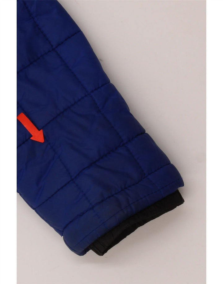 Superdry Womens Hooded Padded Jacket UK 10 Small Blue Nylon