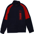 PUMA Boys Graphic Tracksuit Top Jacket 9-10 Years Navy Blue Colourblock Vintage Puma and Second-Hand Puma from Messina Hembry 