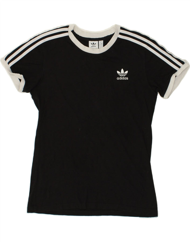 ADIDAS Womens T-Shirt Top UK 10 Samll Black Cotton | Vintage Adidas | Thrift | Second-Hand Adidas | Used Clothing | Messina Hembry 