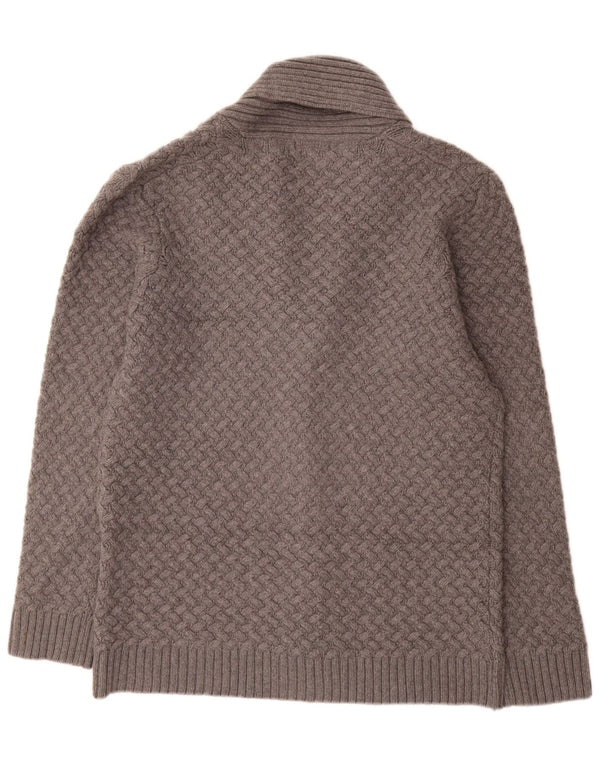 John Lewis Mens Cardigan Sweater Large Grey Lambswool