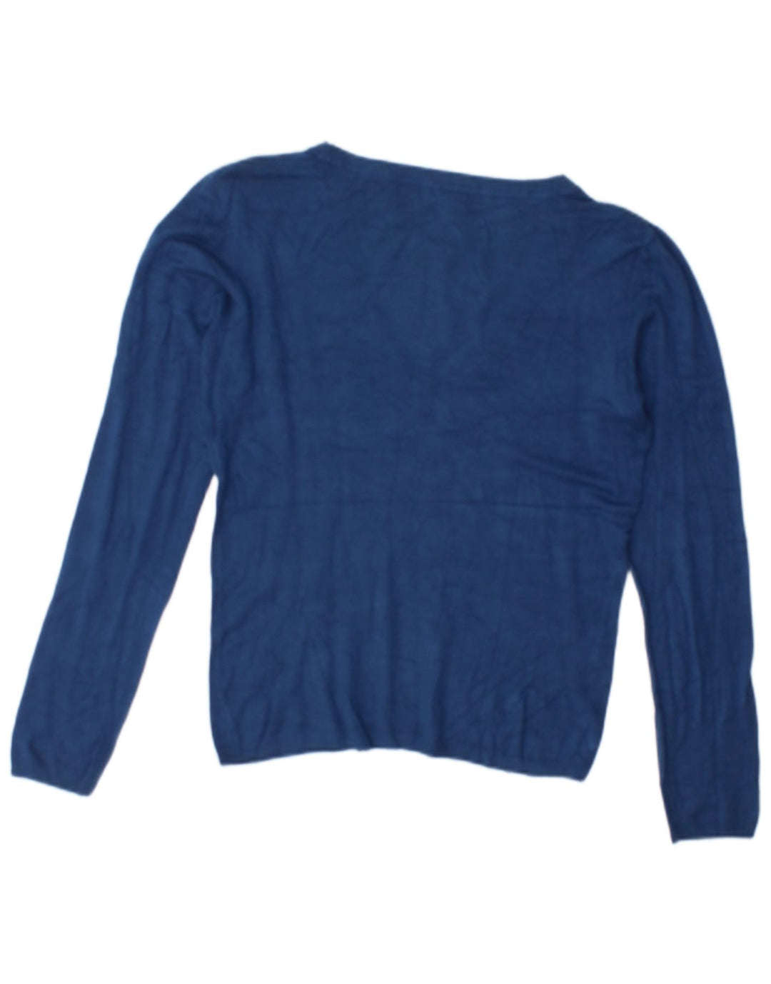 Zara Womens V-Neck Jumper Sweater UK 16 Large Blue Rayon