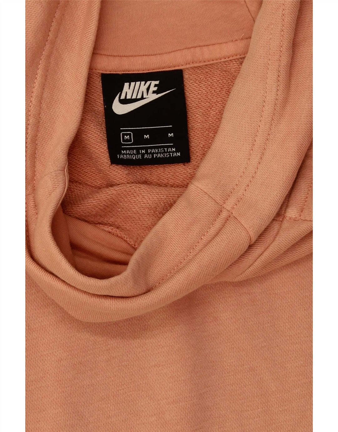 Nike Womens Oversized Hoodie Jumper UK 14 Medium Pink Cotton