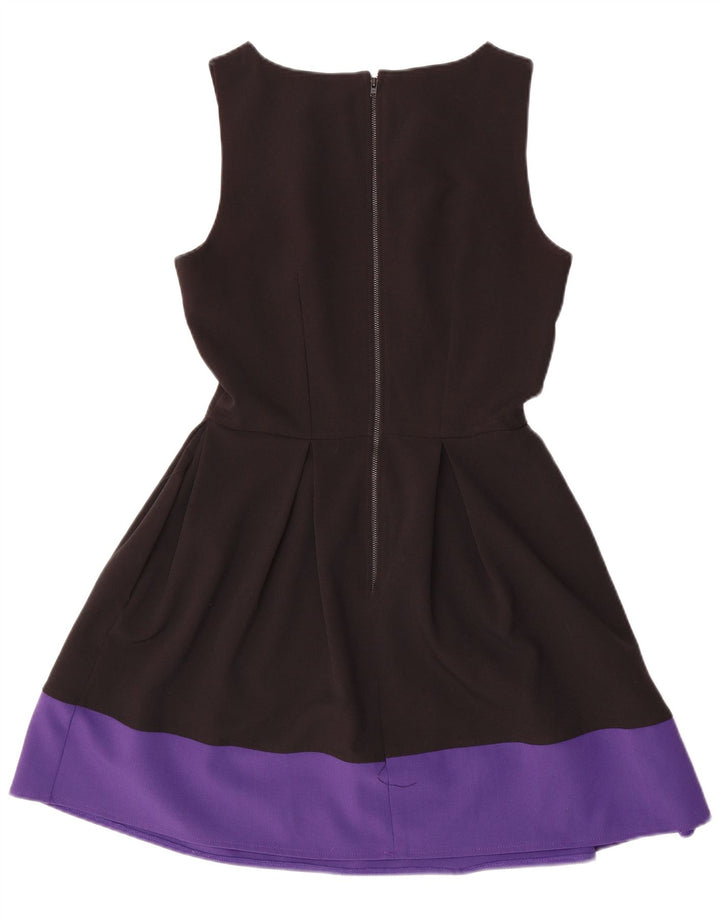 CLOSET Womens Sleeveless A-Line Dress UK 12 Medium Black Colourblock