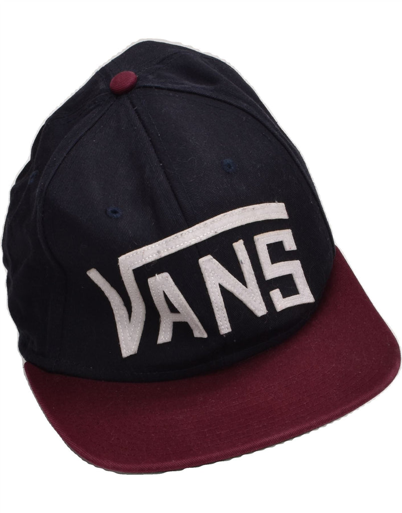 VANS Mens Graphic Snapback Cap One Size Navy Blue Cotton | Vintage Vans | Thrift | Second-Hand Vans | Used Clothing | Messina Hembry 