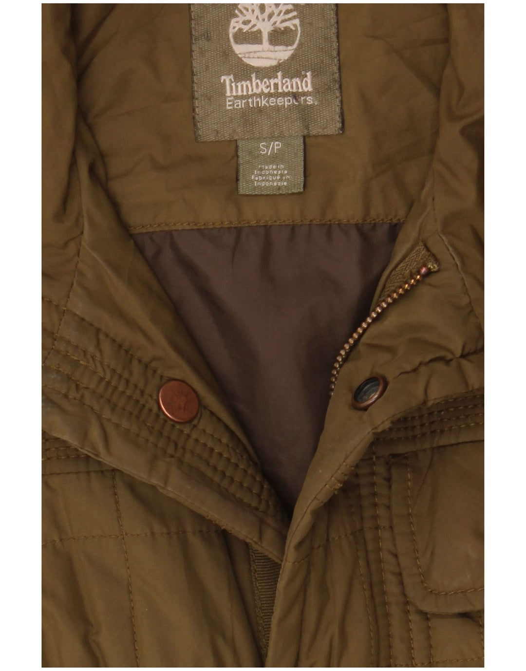 Timberland Mens Utility Jacket UK 36 Small Khaki Polyester