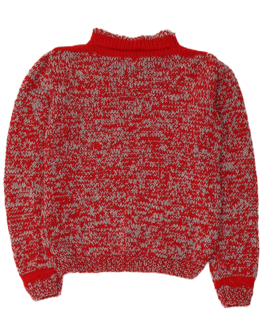 Vintage Womens Turtle Neck Jumper Sweater UK 14 Medium Red Striped