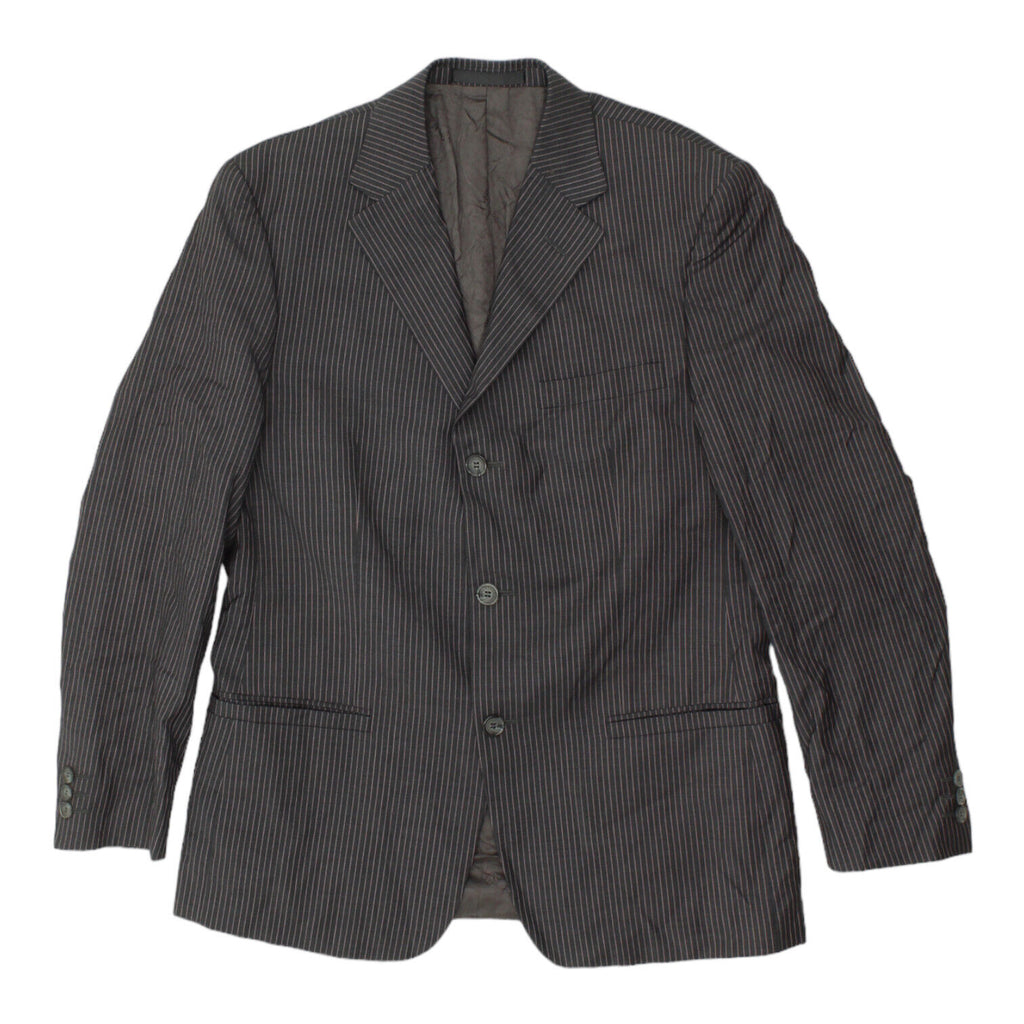 Versace Mens Grey Pin Stripe 3 Button Blazer Jacket | Vintage Designer Suit VTG | Vintage Messina Hembry | Thrift | Second-Hand Messina Hembry | Used Clothing | Messina Hembry 