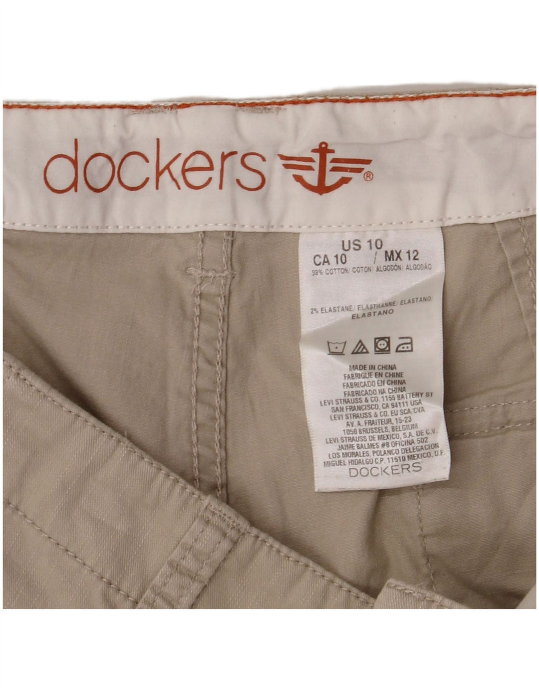 DOCKERS Womens Chino Shorts US 10 Large W32  Beige Cotton