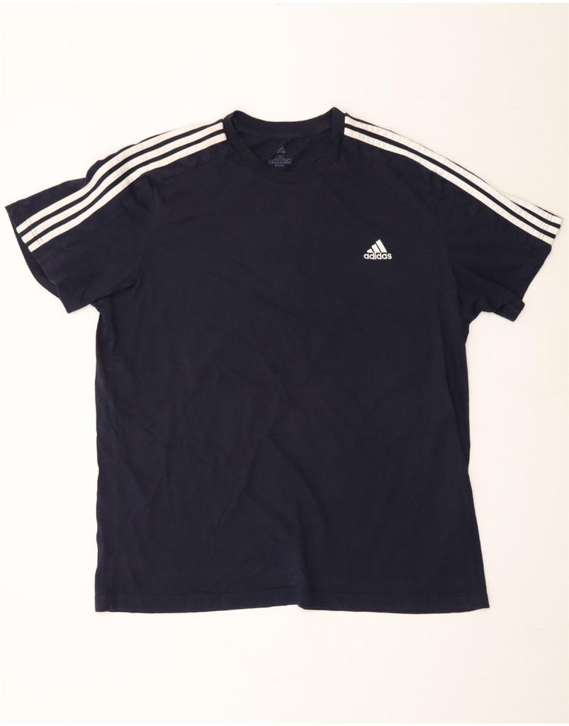 ADIDAS Mens T-Shirt Top 2XL Navy Blue Cotton Vintage Adidas and Second-Hand Adidas from Messina Hembry 
