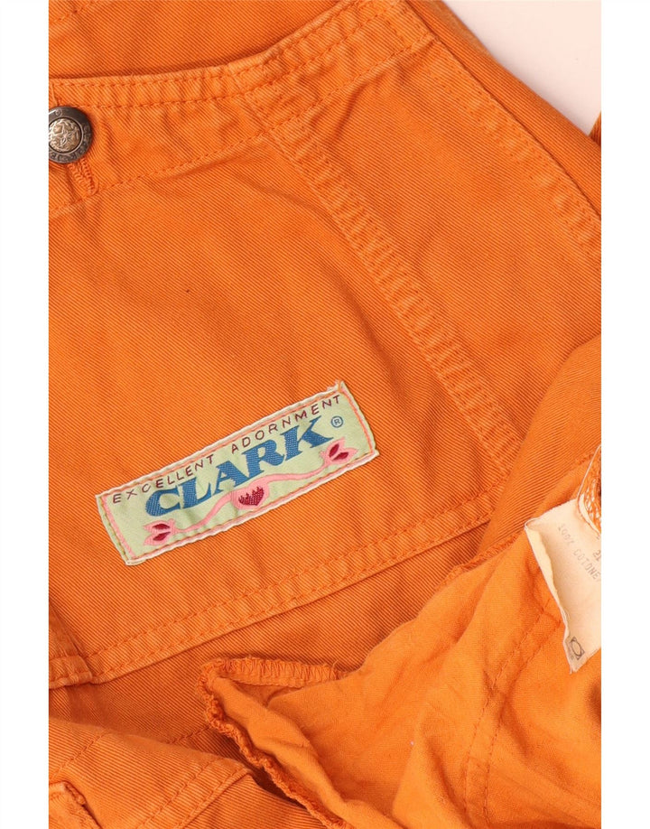 CLARK Womens Dungaree Dress UK 14 Medium  Orange Cotton