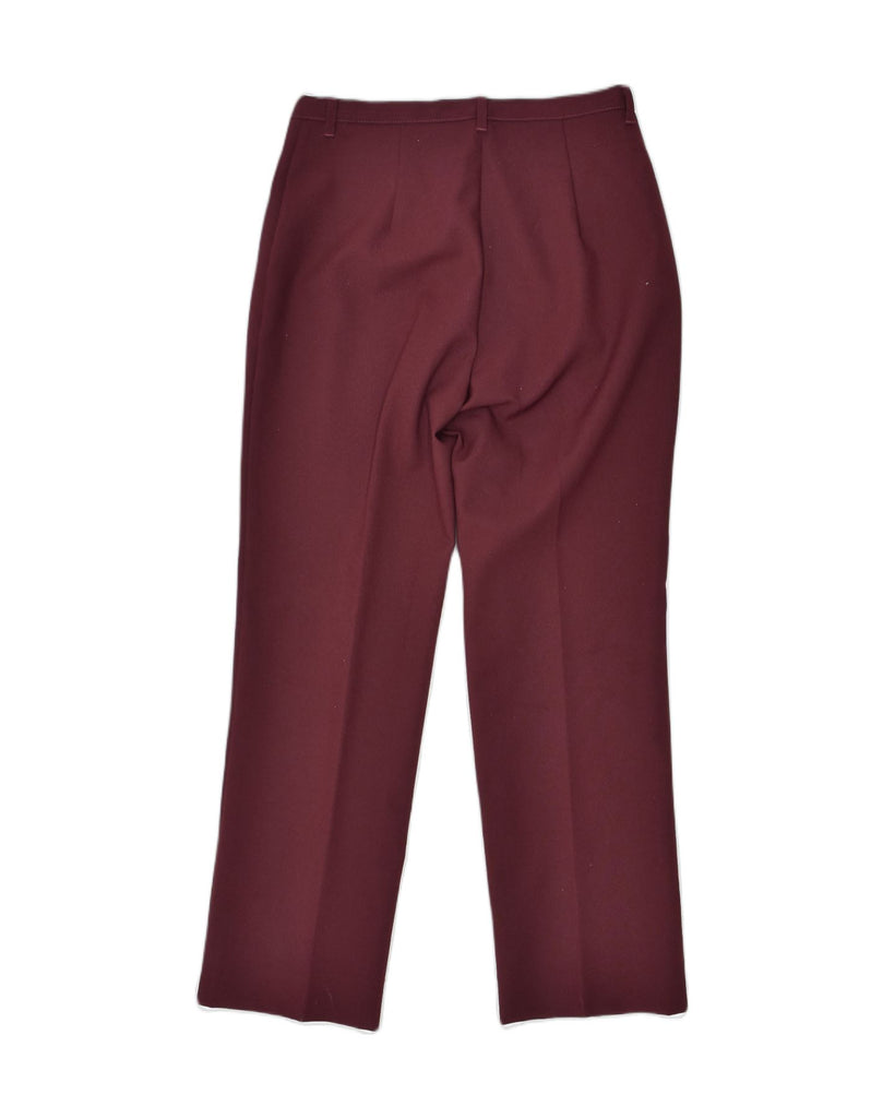 BENETTON Womens Straight Suit Trousers W28 L28  Burgundy Polyester | Vintage Benetton | Thrift | Second-Hand Benetton | Used Clothing | Messina Hembry 