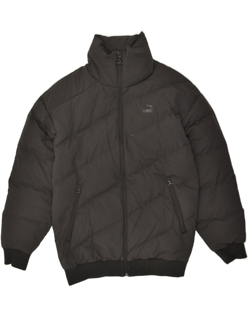 PUMA Mens Padded Jacket UK 36 Small Black Polyester | Vintage Puma | Thrift | Second-Hand Puma | Used Clothing | Messina Hembry 