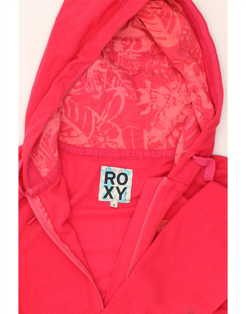 ROXY Womens Hooded Fleece Jacket UK 10 Small Pink Polyester | Vintage Roxy | Thrift | Second-Hand Roxy | Used Clothing | Messina Hembry 