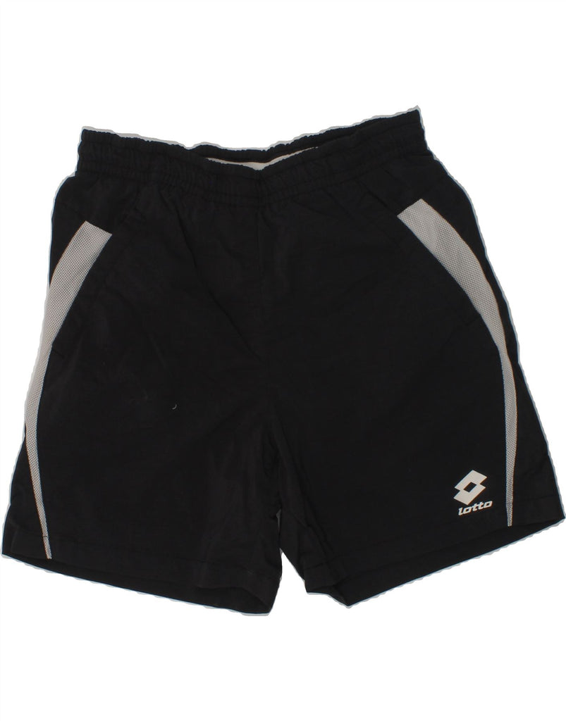 LOTTO Boys Sport Shorts 9-10 Years Small  Black Colourblock Polyester | Vintage Lotto | Thrift | Second-Hand Lotto | Used Clothing | Messina Hembry 