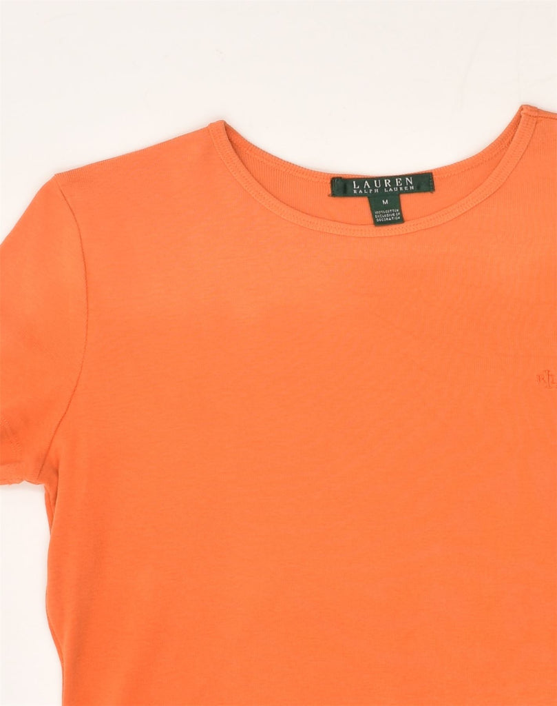 RALPH LAUREN Womens T-Shirt Top UK 12 Medium Orange Cotton | Vintage Ralph Lauren | Thrift | Second-Hand Ralph Lauren | Used Clothing | Messina Hembry 