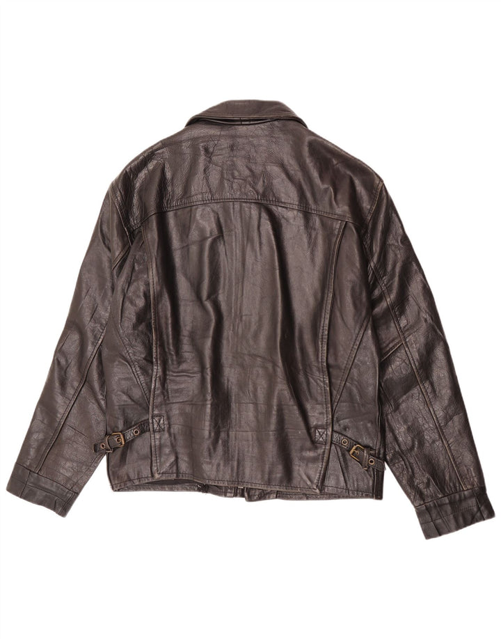 Vintage Mens Leather Jacket UK 36 Small Brown