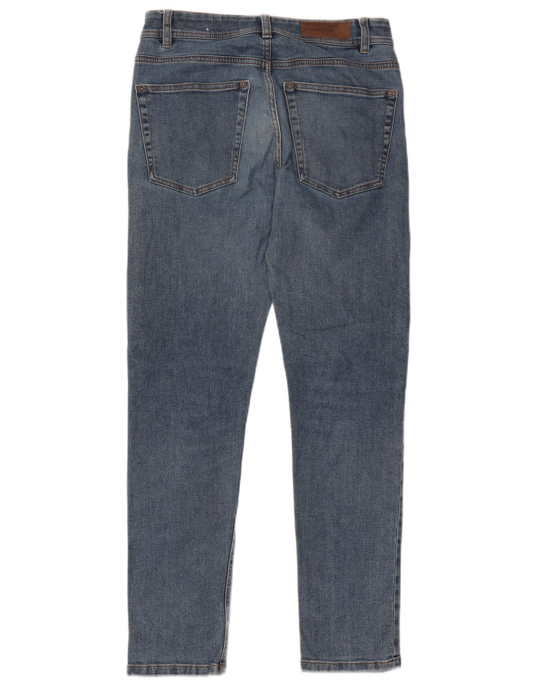 Benetton Mens Slim Jeans W31 L30 Blue Cotton