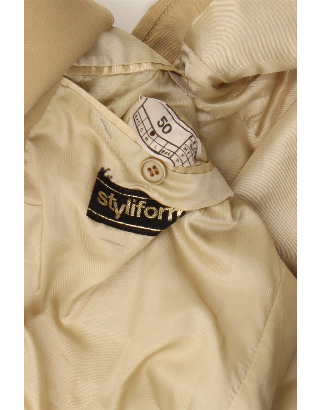 Vintage Mens 2 Button Blazer Jacket IT 50 Large Beige