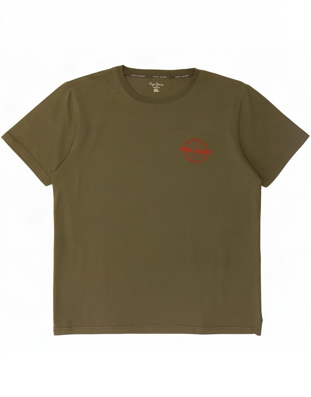 PEPE Jeans Mens Regular T-Shirt Top Large Khaki Cotton