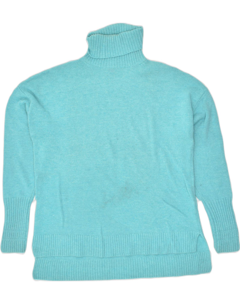 J. CREW Womens Roll Neck Jumper Sweater UK 14 Medium Turquoise Wool | Vintage J. Crew | Thrift | Second-Hand J. Crew | Used Clothing | Messina Hembry 