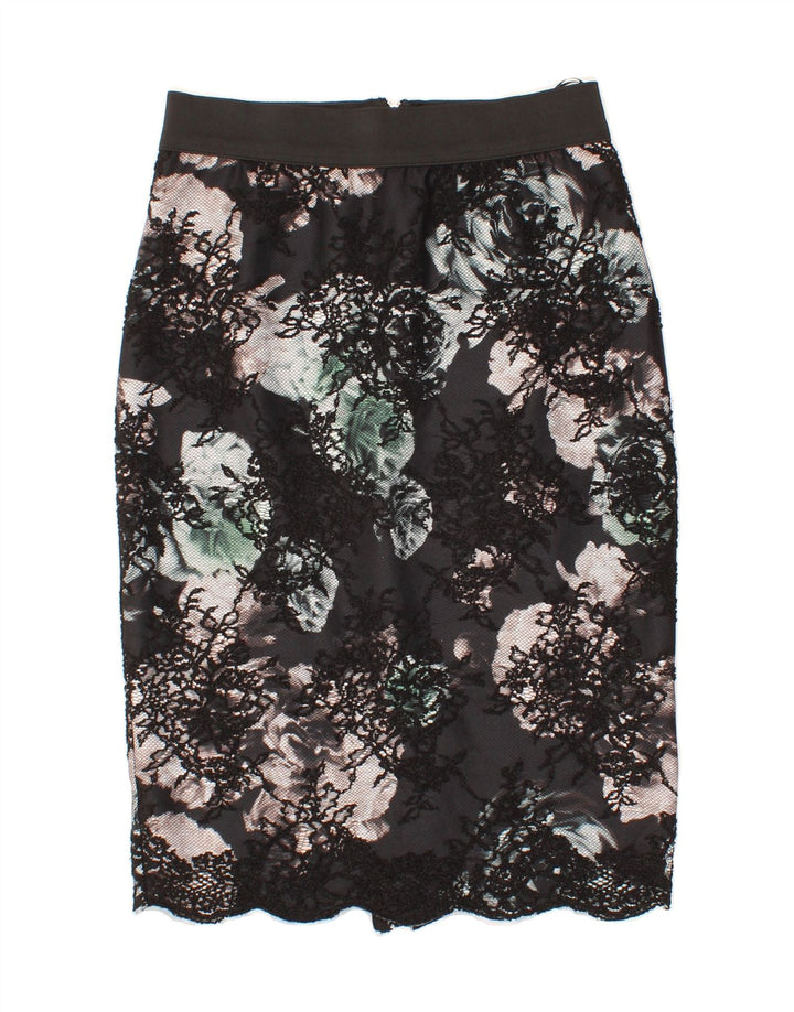 COAST Womens Pencil Skirt UK 10 Small W28  Black Floral Polyester Vintage Coast and Second-Hand Coast from Messina Hembry 