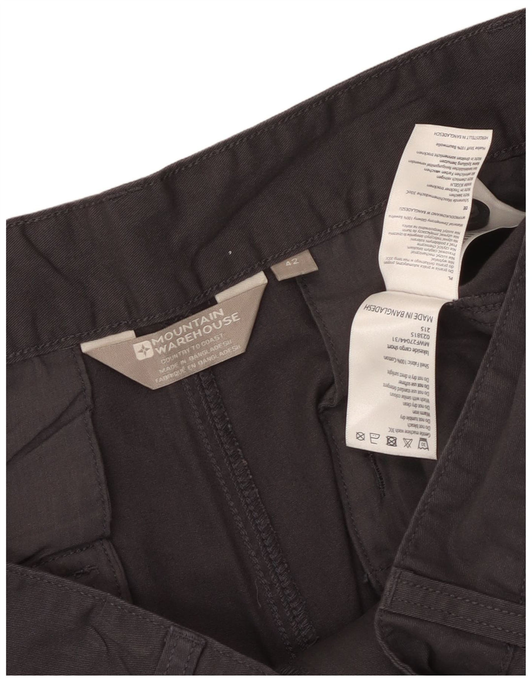 MOUNTAIN WAREHOUSE Mens Cargo Shorts W42 2XL Grey Cotton