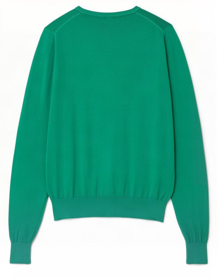 Refrigue Mens Boat Neck Jumper Sweater Medium Green Cotton