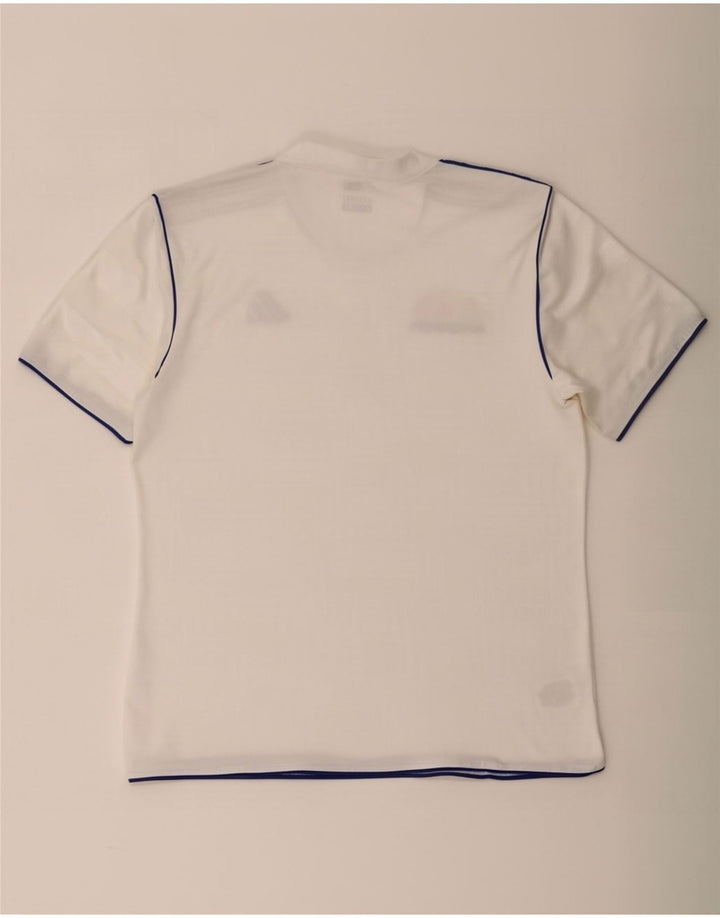 Adidas Mens Climalite T-Shirt Top Medium White Pinstripe Polyester