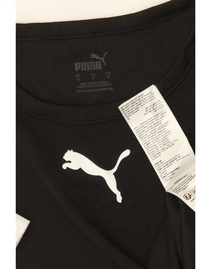 Puma Mens T-Shirt Top Small Black Colourblock Polyester